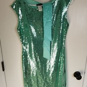 Green sequin dress